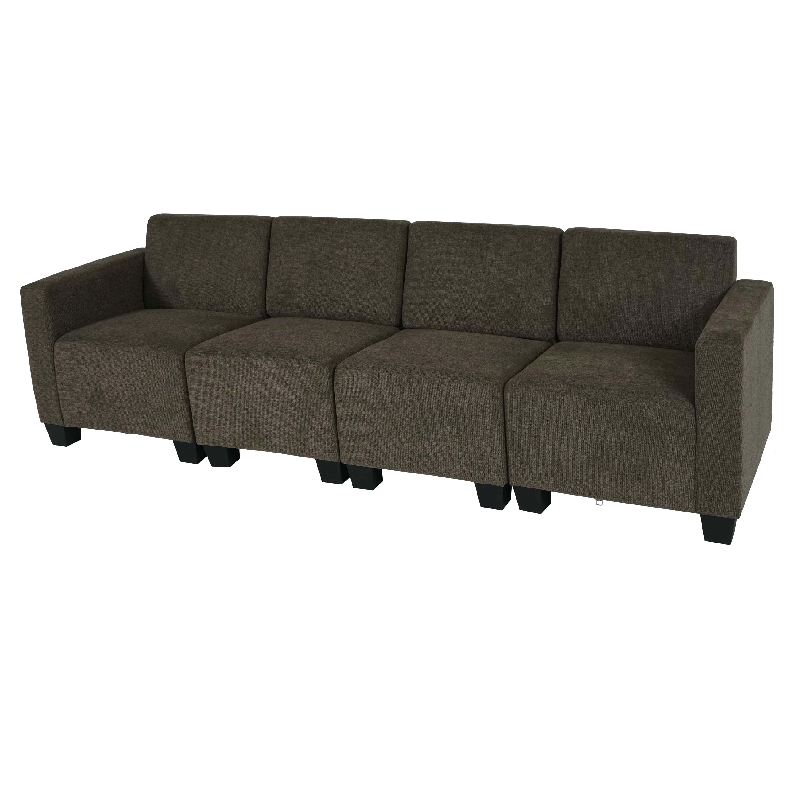 Modular 4-Sitzer Sofa Couch Moncalieri, Stoff/Textil ~ braun 