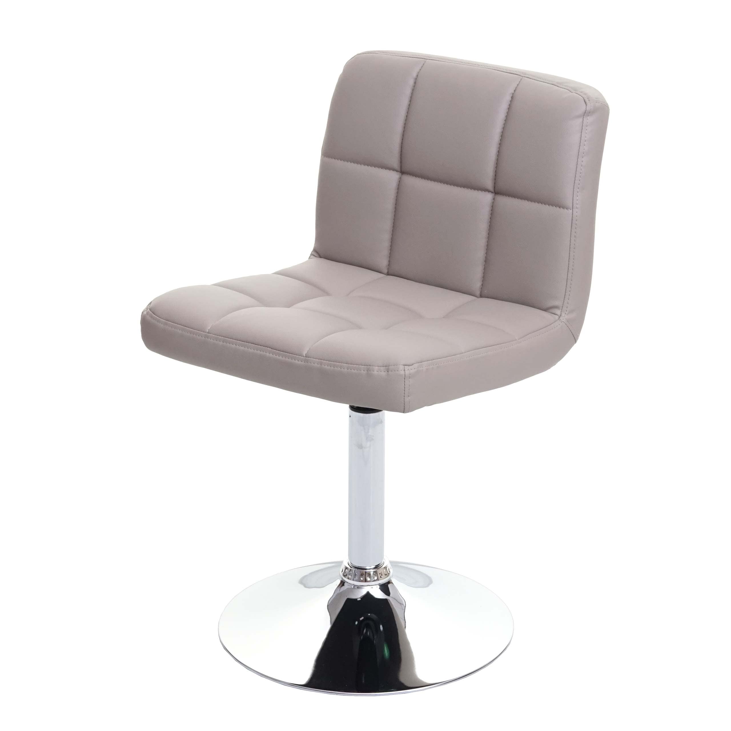 Esszimmerstuhl Cadiz, K&uuml;chenstuhl Stuhl, drehbar MVG-zertifiziert ~ Kunstleder taupe-grau, Chromfu&szlig; 