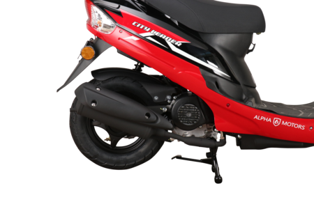 Alpha Motors Motorroller online bestellen rot 50 ccm Marktkauf EURO bei CityLeader 45 5 kmh