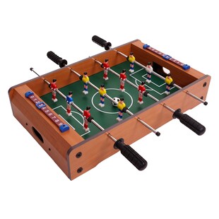 Mini Fußballkicker MCW-J68, Tischspiel Tischkicker inklusive Zubehör, Holz 51x31x10cm 