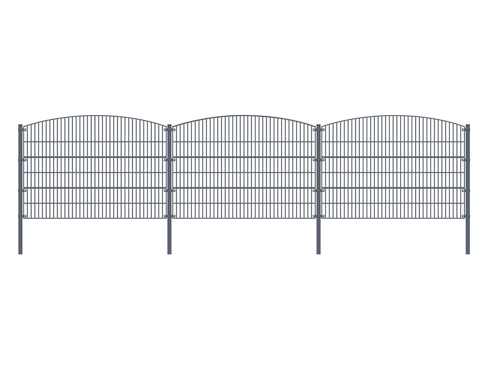 HOME DELUXE Doppelstabmattenzaun anthrazit BERG versch. Ausf&uuml;hrungen 