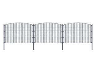 HOME DELUXE Doppelstabmattenzaun anthrazit BERG versch. Ausführungen 
