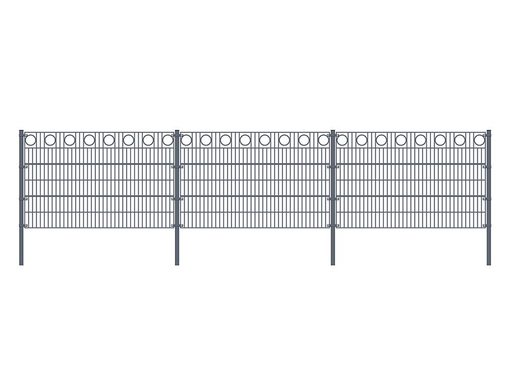 HOME DELUXE Doppelstabmattenzaun anthrazit KREIS versch. Ausf&uuml;hrungen 