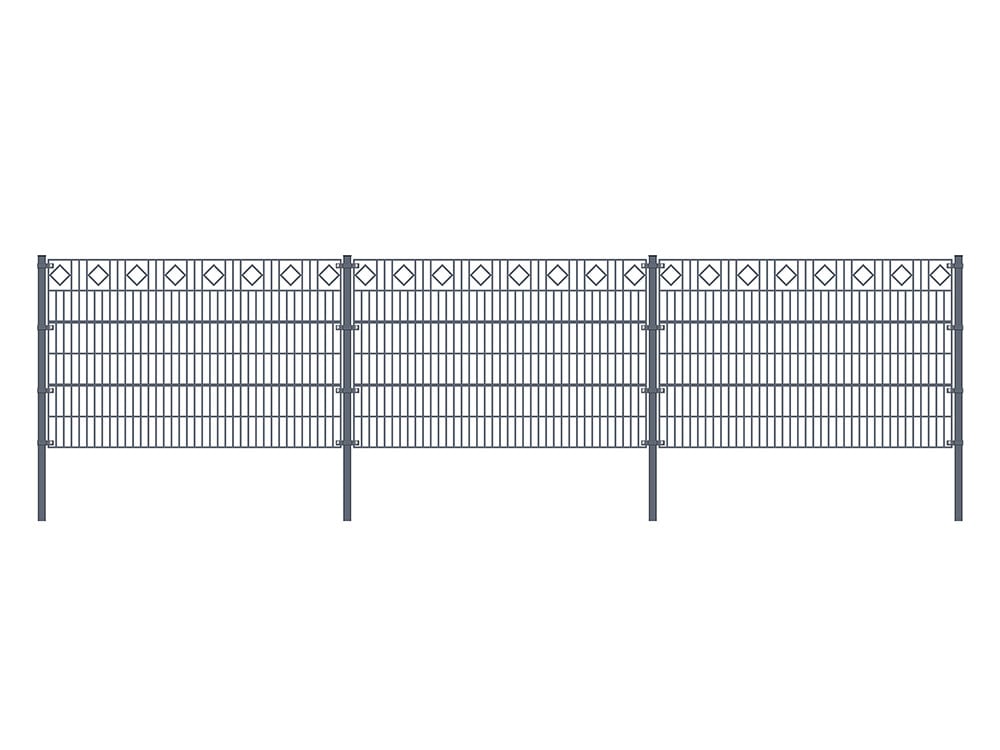 HOME DELUXE Doppelstabmattenzaun anthrazit RAUTE versch. Ausf&uuml;hrungen 