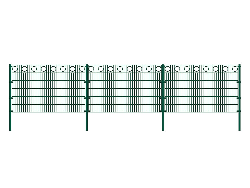 HOME DELUXE Doppelstabmattenzaun gr&uuml;n KREIS versch. Ausf&uuml;hrungen 