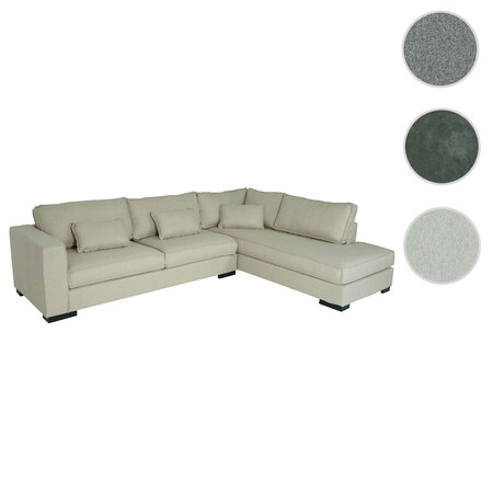 Ecksofa MCW-J58, Couch Sofa mit Ottomane rechts, Made in EU,  wasserabweisend 295cm ~ Stoff/Textil sand-braun bei Marktkauf online  bestellen