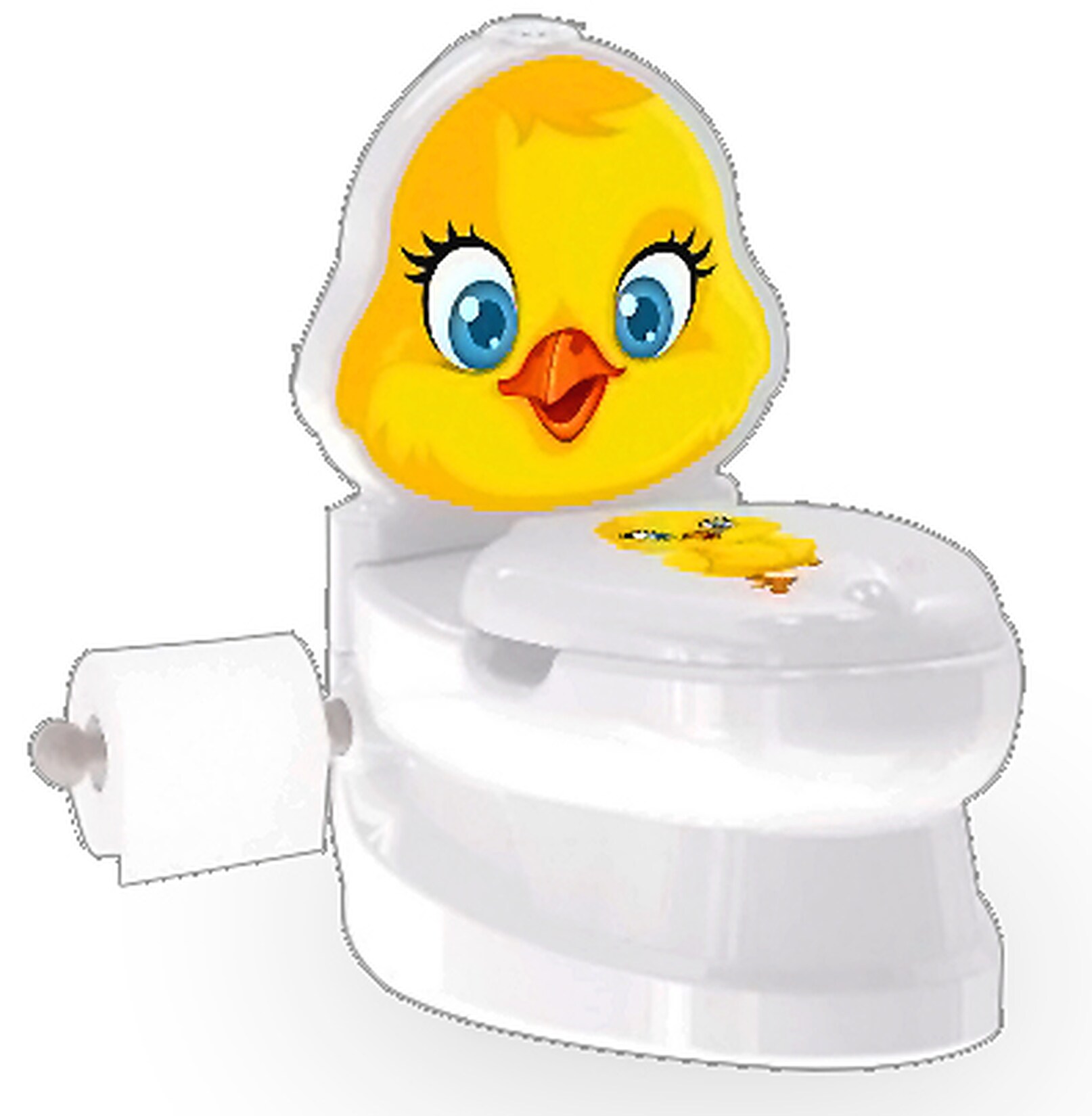 Meine kleine Toilette Küken mit Spülsound und Toilettenpapierhalter
