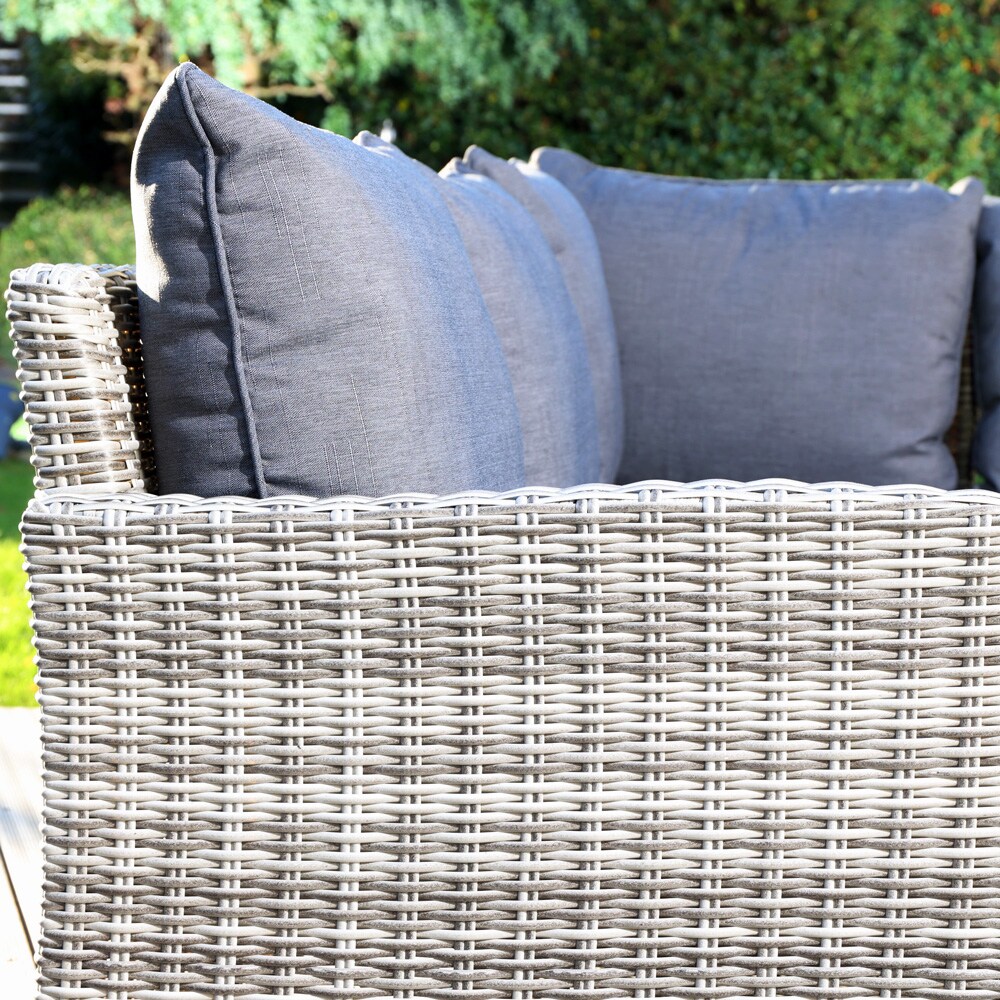 Home Deluxe Polyrattan Sitzgruppe Bahia Mit Tisch, Hockern & Abdeckung – Garten Lounge
