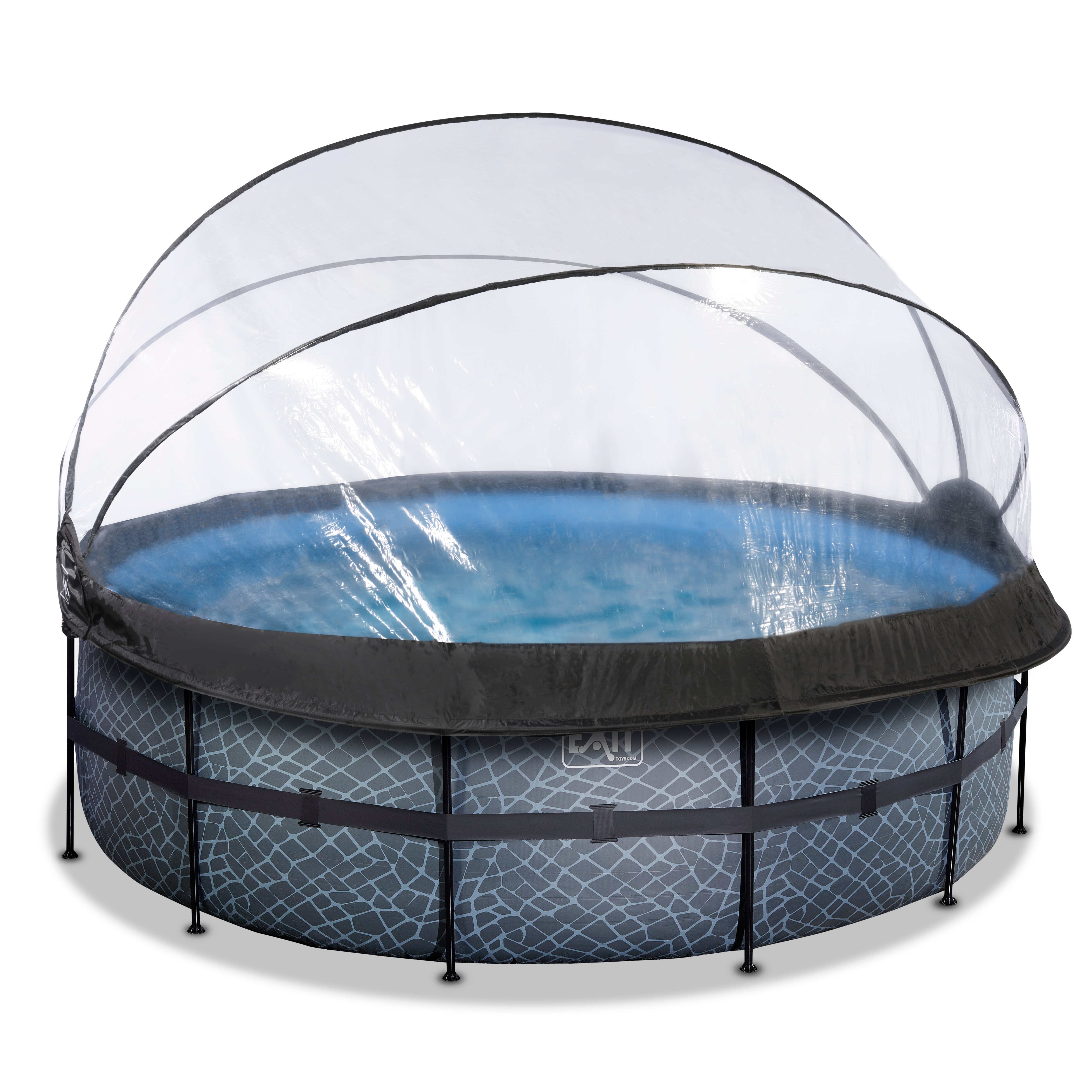 EXIT Frame Pool &oslash;427x122cm mit Sandfilterpumpe und Abdeckung, versch. Ausf&uuml;hrungen 