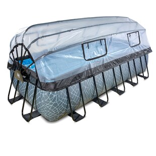 EXIT Frame Pool 540x250x122cm mit Sandfilterpumpe und Abdeckung, versch. Ausführungen 