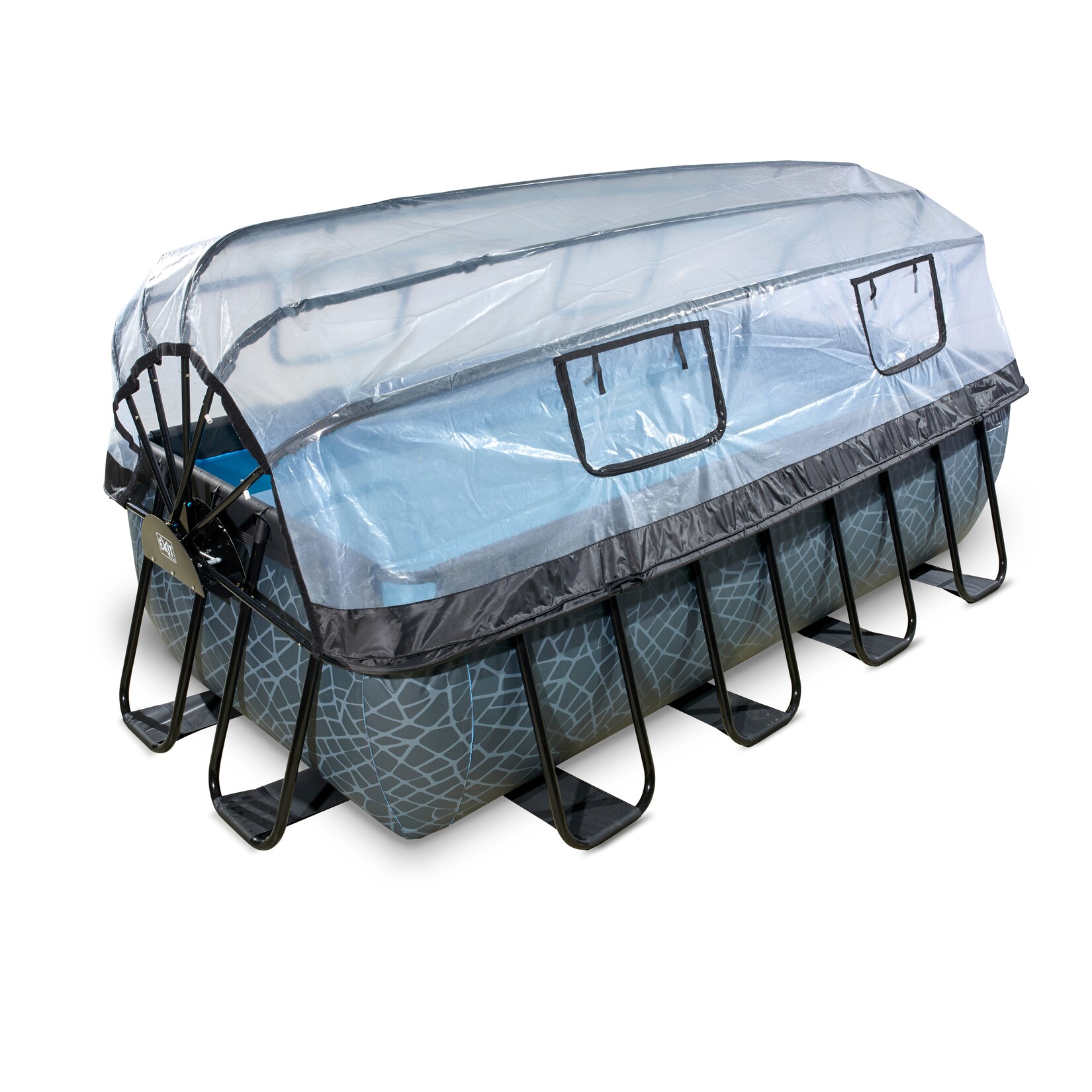 Frame Pool 400x200x100cm mit Sandfilterpumpe, Abdeckung und Wärmepumpe, versch. Ausführungen