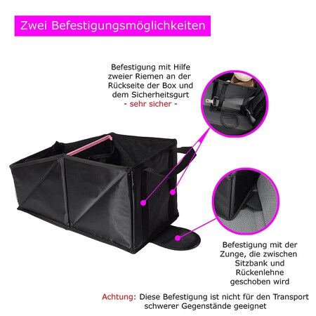 Wumbi Aufbewahrungsbox KfZ Kofferraum Kofferraumtasche Organizer Auto  Tasche, Unterteilung in zwei Fächer