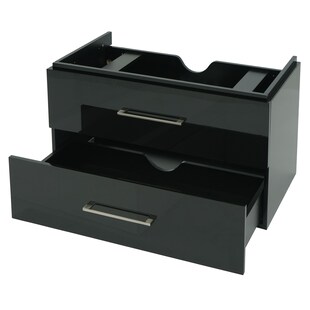 Premium Waschbeckenunterschrank MCW-D16, Waschtischunterschrank Waschtisch Badmöbel, hochglanz 90cm ~ schwarz 