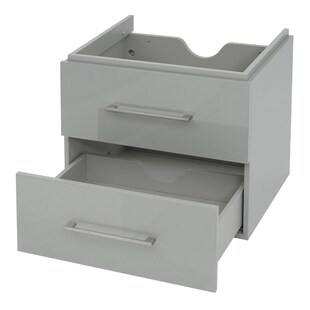 Premium Waschbeckenunterschrank MCW-D16, Waschtischunterschrank Waschtisch Badmöbel, hochglanz 60cm ~ grau 