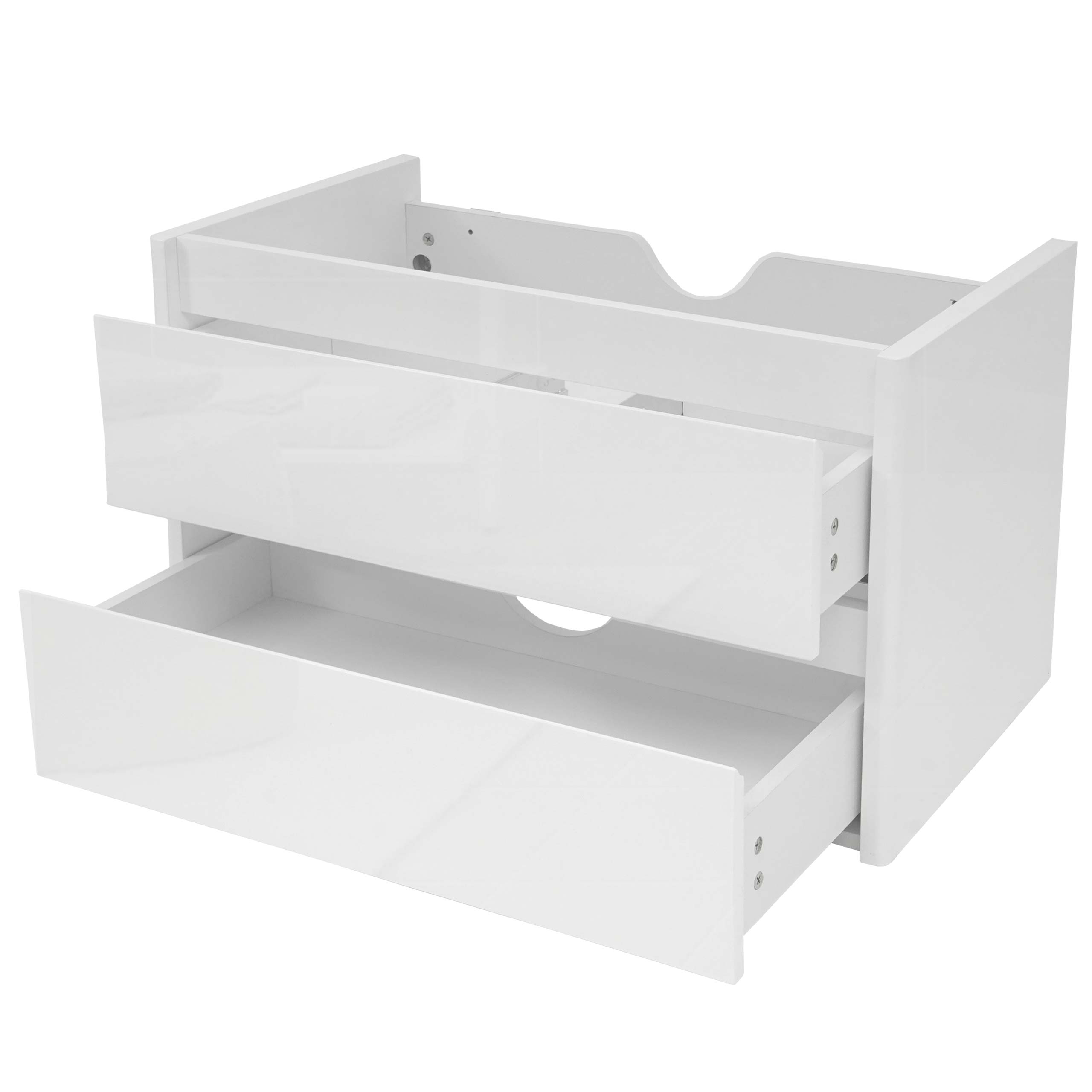 Waschbeckenunterschrank MCW-B19, Waschtischunterschrank Waschtisch Badezimmer, hochglanz Soft-Close 50x80cm ~ wei&szlig; 
