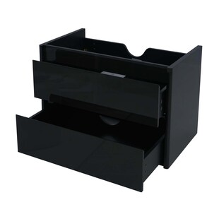 Waschbeckenunterschrank MCW-B19, Waschtischunterschrank Waschtisch Badezimmer, hochglanz Soft-Close 50x60cm ~ schwarz 