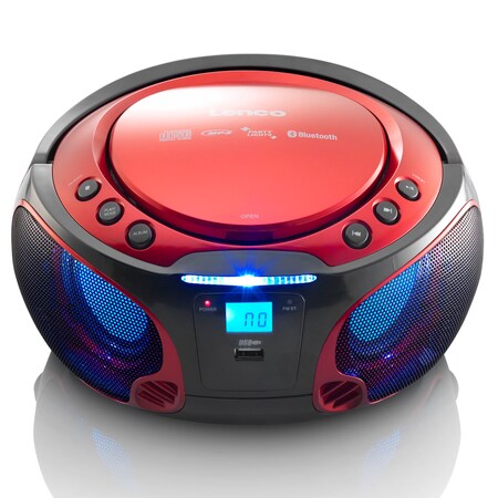 Lenco SCD-550RD - Tragbares FM-Radio mit CD/MP3-Player - Bluetooth - USB- Anschluß - Lichteffekte - Kopfhörerausgang - Rot bei Marktkauf online  bestellen