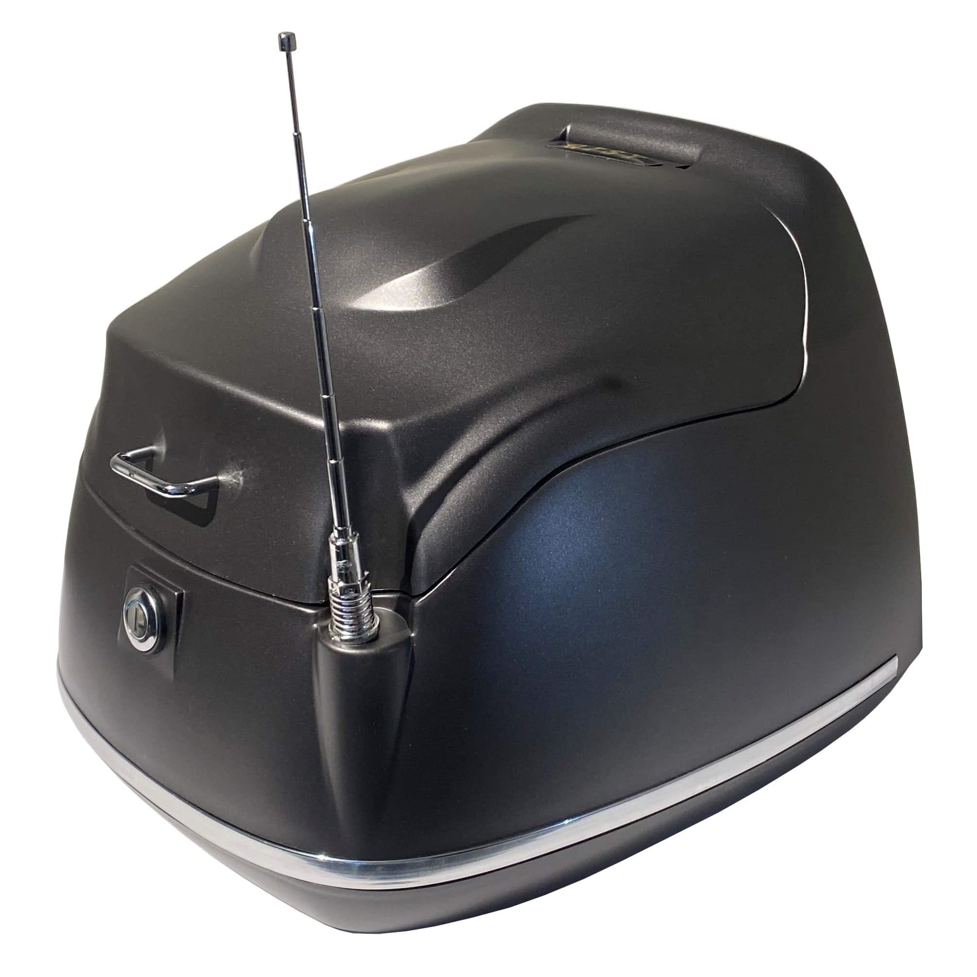 Alpha Motors Topcase Retro Roller-Zubeh&ouml;r mattschwarz 