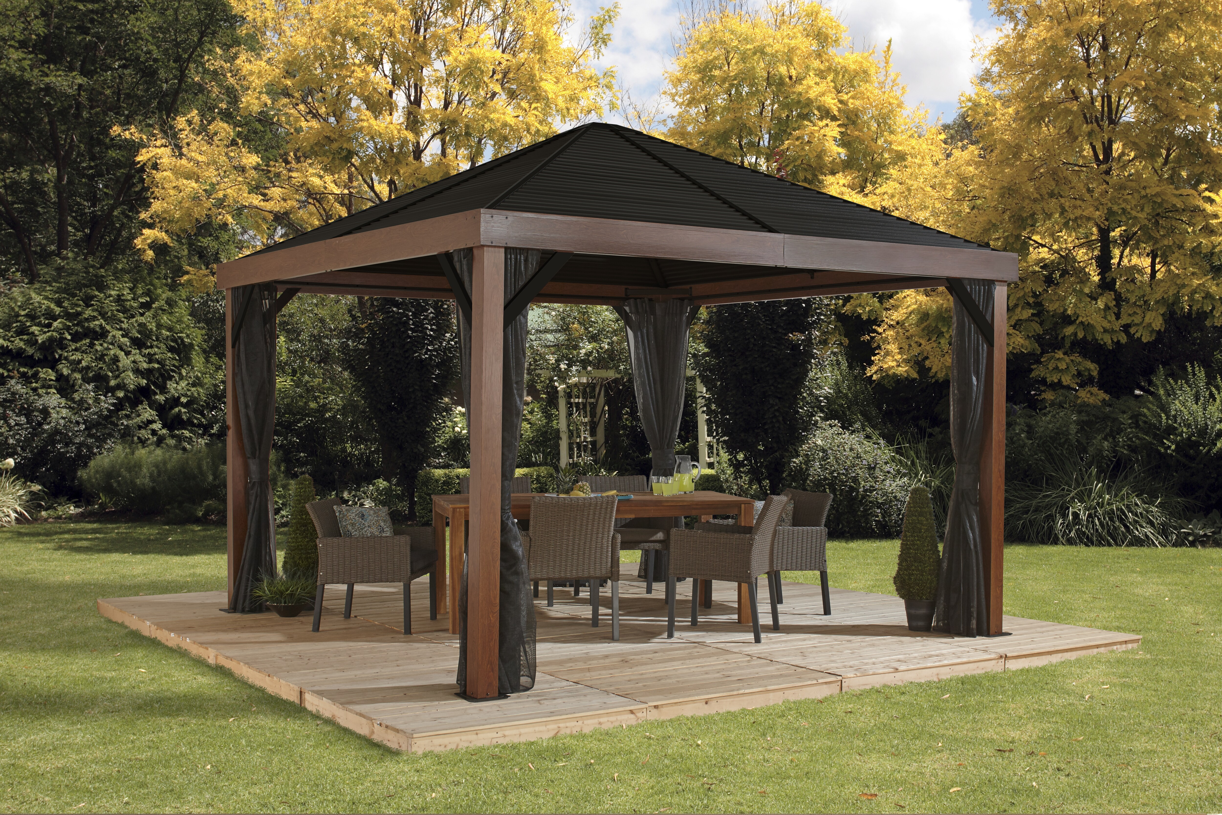 Sojag Aluminium Pavillon Valencia 12x12 Wood 