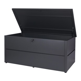 Gartentruhe MCW-J56, Aufbewahrungsbox Auflagenbox Truhe, Wasserdicht Metall Edelstahl 69x185x85 783l ~ anthrazit 