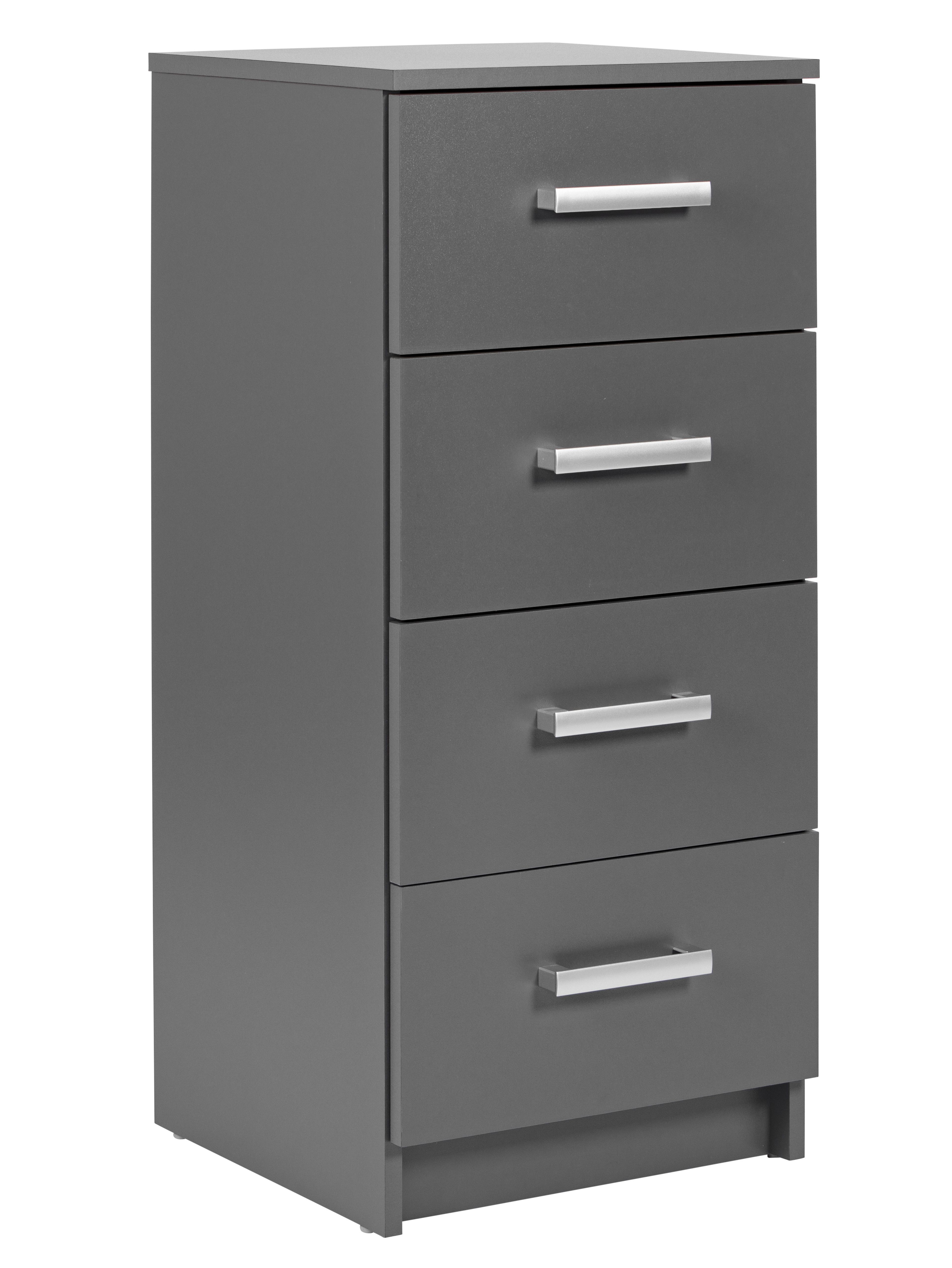 Inter Link Kommode Elenzio 4 Schubladen grau - versch. Ausf&uuml;hrungen 