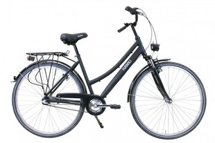HAWK Citytrek Premium Black - Damen & Herre 28 Zoll - Leichtes Fahrrad mit 3-Gang Shimano Nabenschaltung, Felgenbremse I Allrounder 
