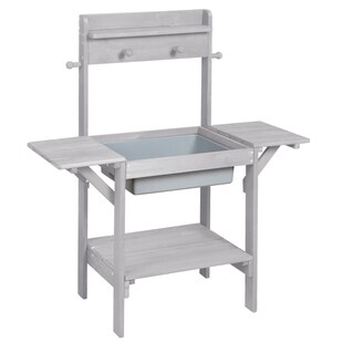 Matschküche 'Midi' - Kinder-Gartenküche für Wasser & Sand, wetterfestes Massivholz grau 