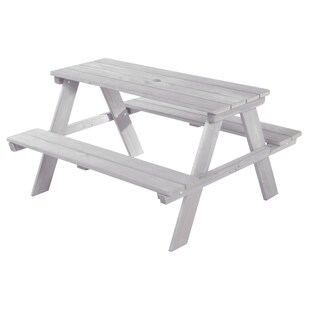 Kindersitzgruppe 'Outdoor+', wetterfeste Sitzgarnitur 'Picknick for 4', aus Massivholz, grau 
