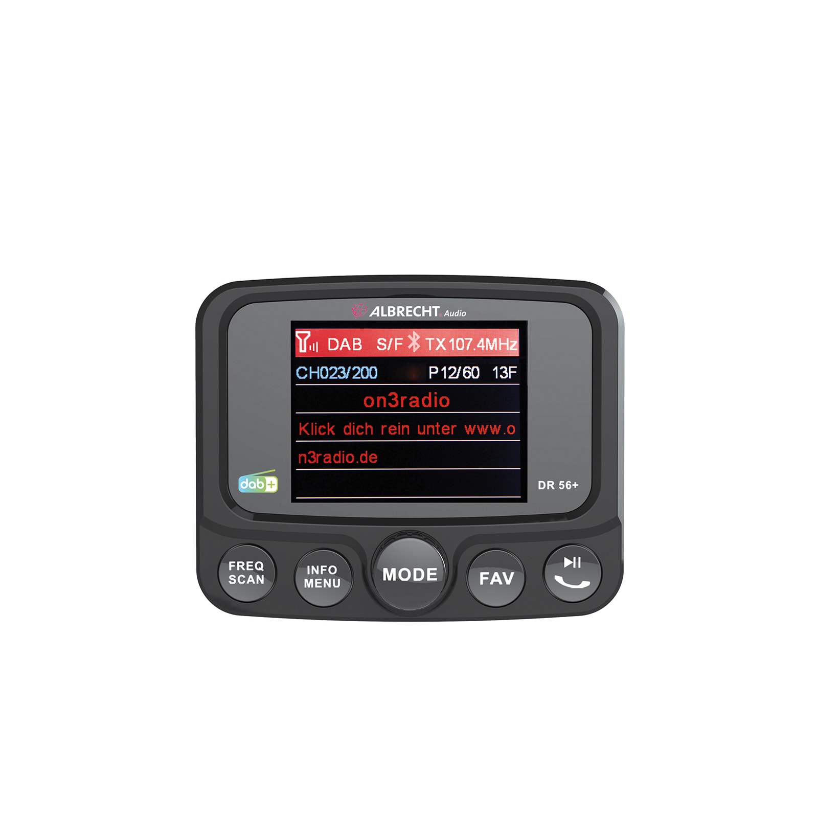 Albrecht DR 56+ DAB+ Autoradio Tuner mit Bluetooth & Freisprecheinrichtung 