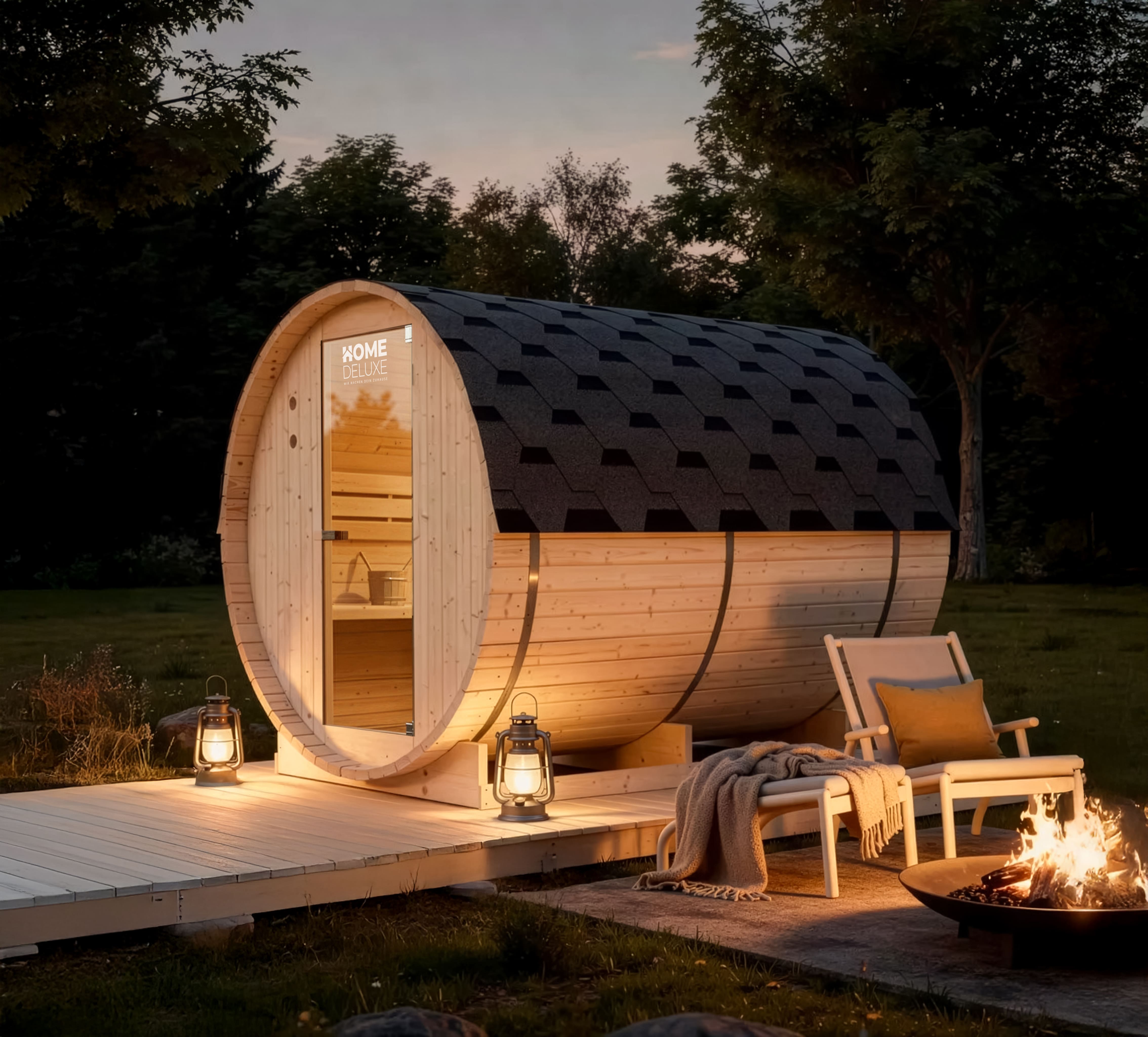 HOME DELUXE Outdoor Fasssauna LAHTI - XL 