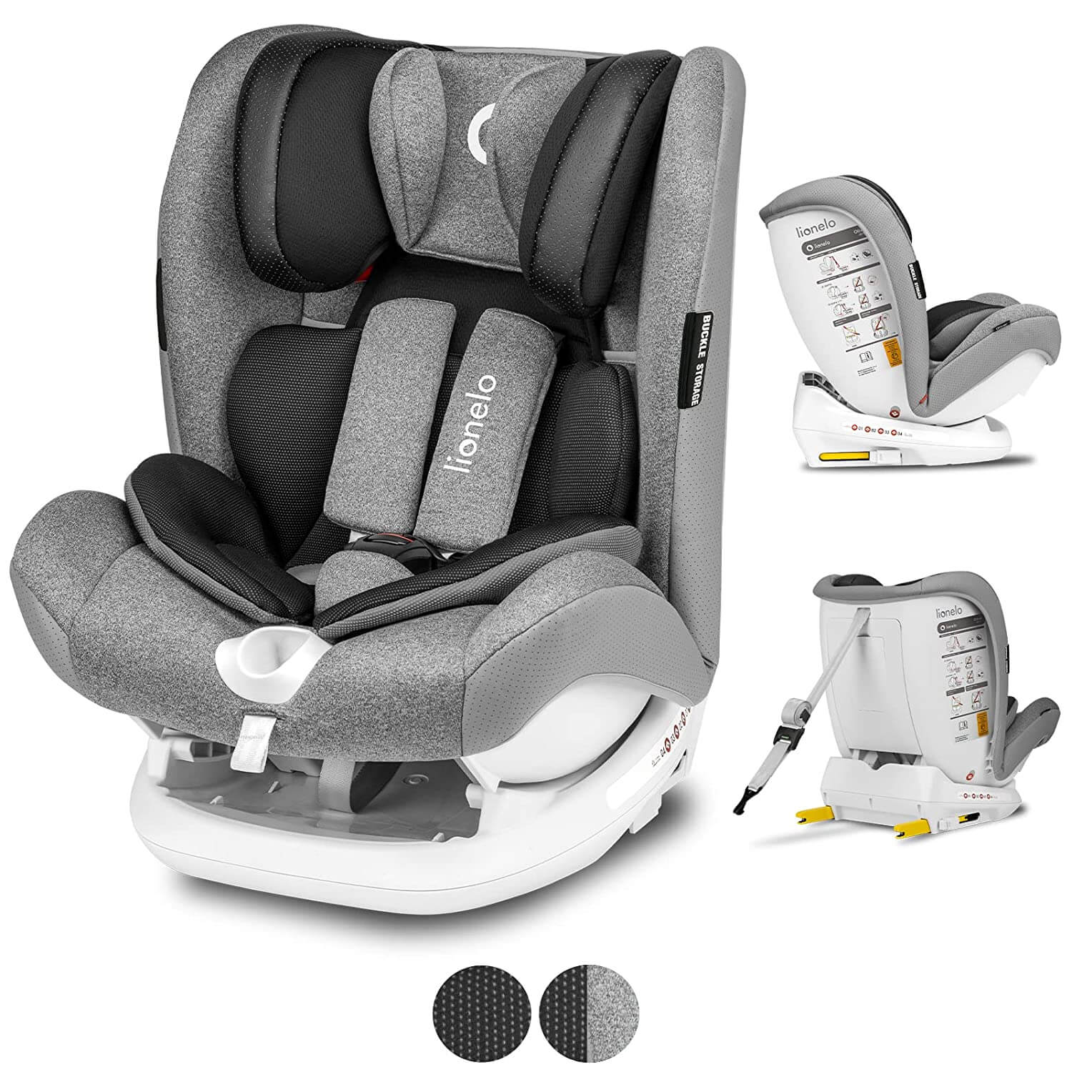 Lionelo Oliver Stone Kindersitz 9-36kg Kindersitz Isofix Top Tether Seitenschutz 5 Punkt Gurt 