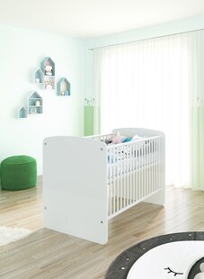 nonjoo. Babyzimmer Lunis Babybett 70 x 140 cm, Liegehöhe verstellbar, 3 Schlupfsprossen 