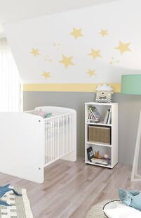 nonjoo. Babyzimmer Lunis niedriges Regal mit 3 Fächern 