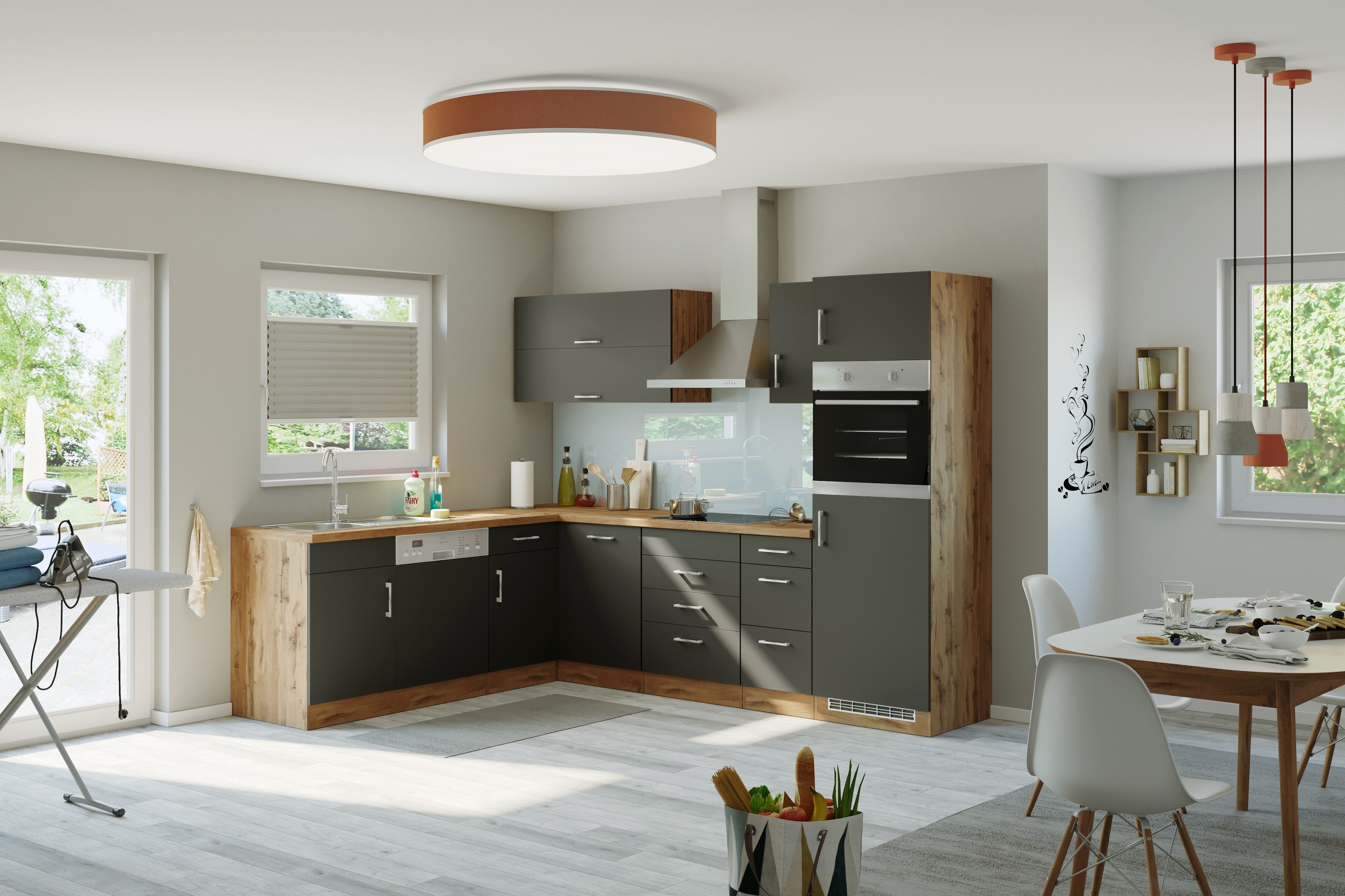 HELD Winkelk&uuml;che 210x270cm, Klappenh&auml;nger, mit Einbauger&auml;ten, versch. Farben 