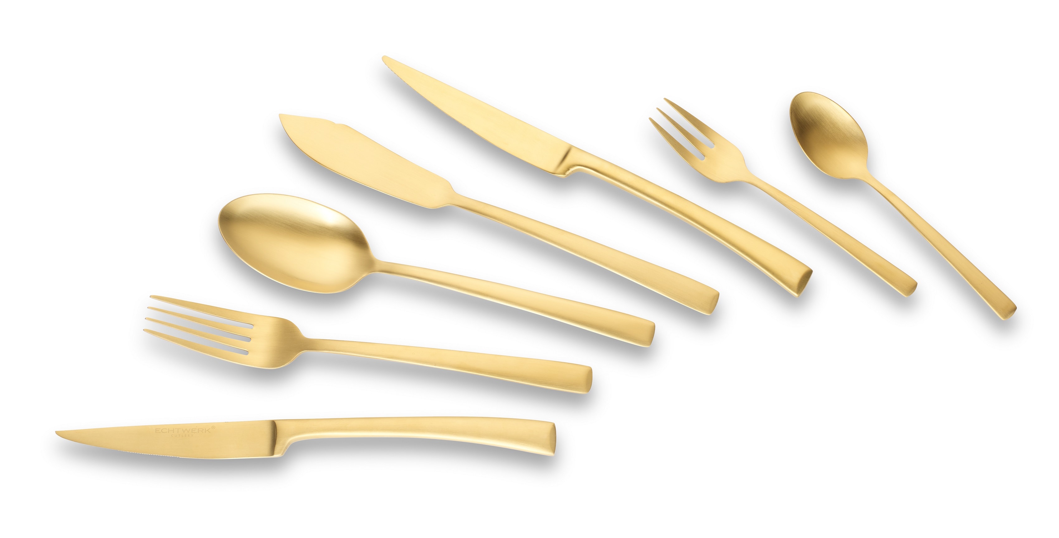 Echtwerk Tafelbesteck Avelino - 42 tlg - Gold-Edition 