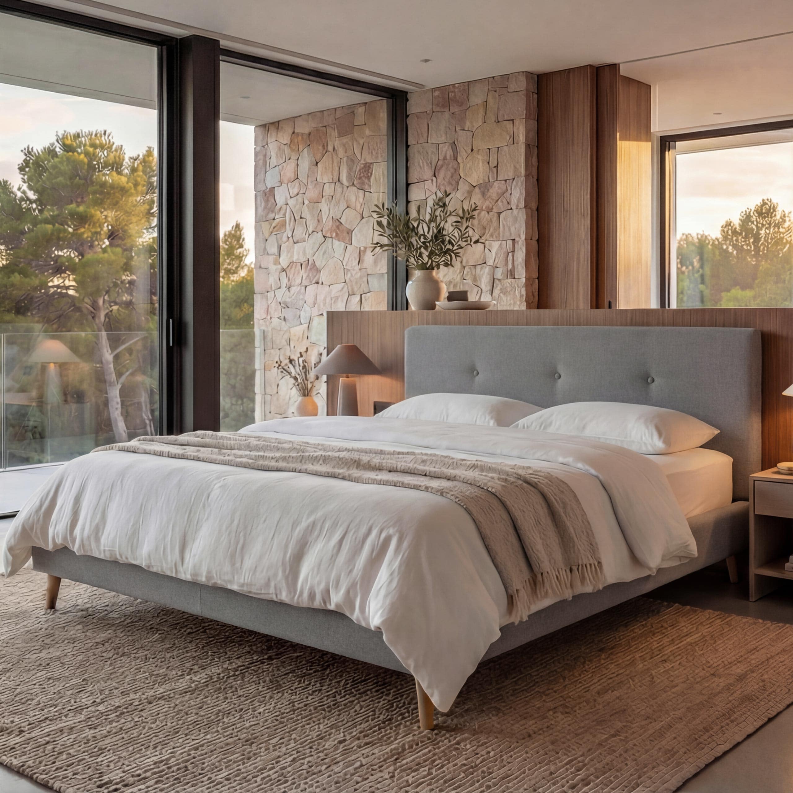 Polsterbett MCW-J98, Bett Doppelbett Bettgestell mit Lattenrost, Massivholz ~ 160x200cm grau 