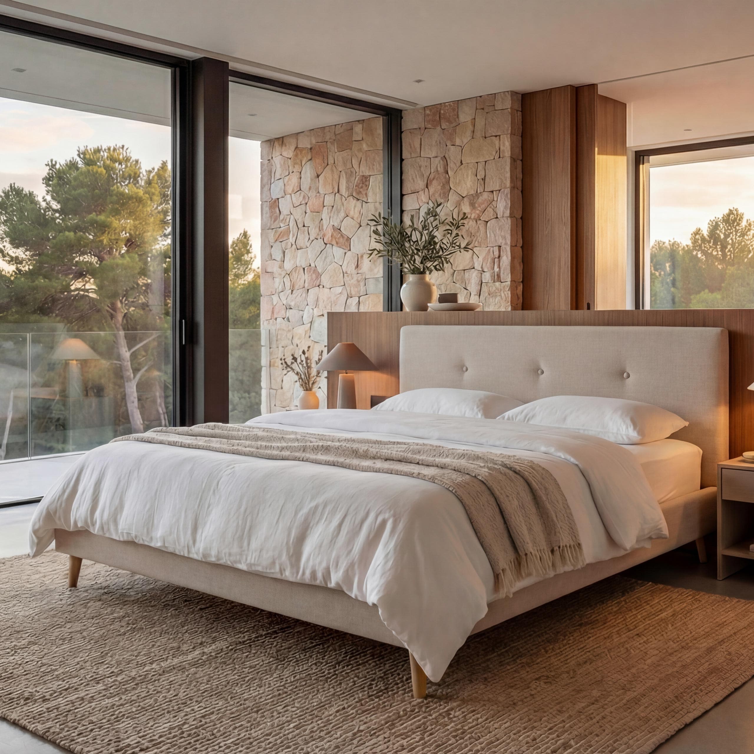 Polsterbett MCW-J98, Bett Doppelbett Bettgestell mit Lattenrost, Massivholz ~ 180x200cm creme-beige 