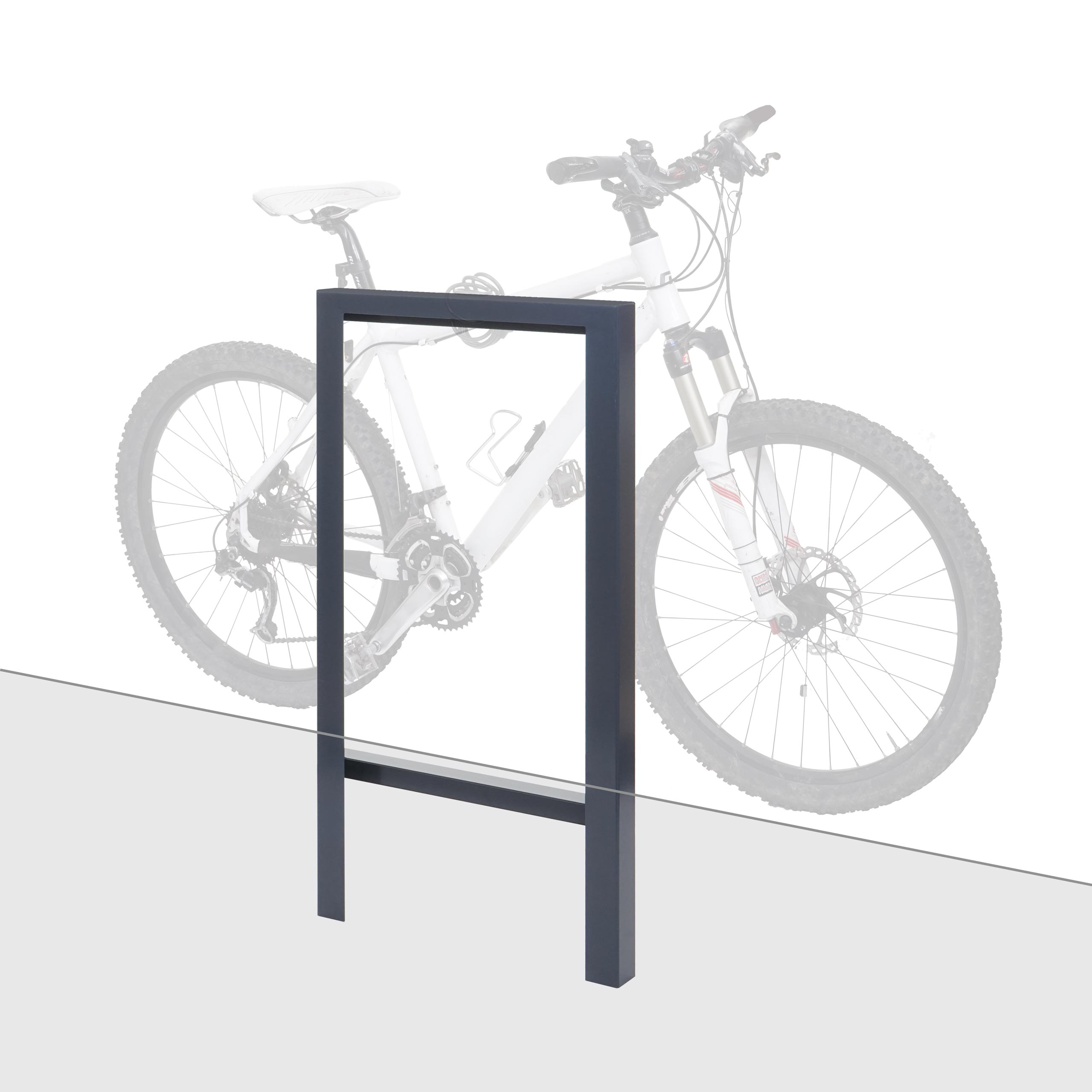 Fahrradb&uuml;gel MCW-J74 Fahrradst&auml;nder Anlehnb&uuml;gel, verzinkter Karbonstahl Outdoor-pulverbeschichtet 115x60x6cm ~ anthrazit 