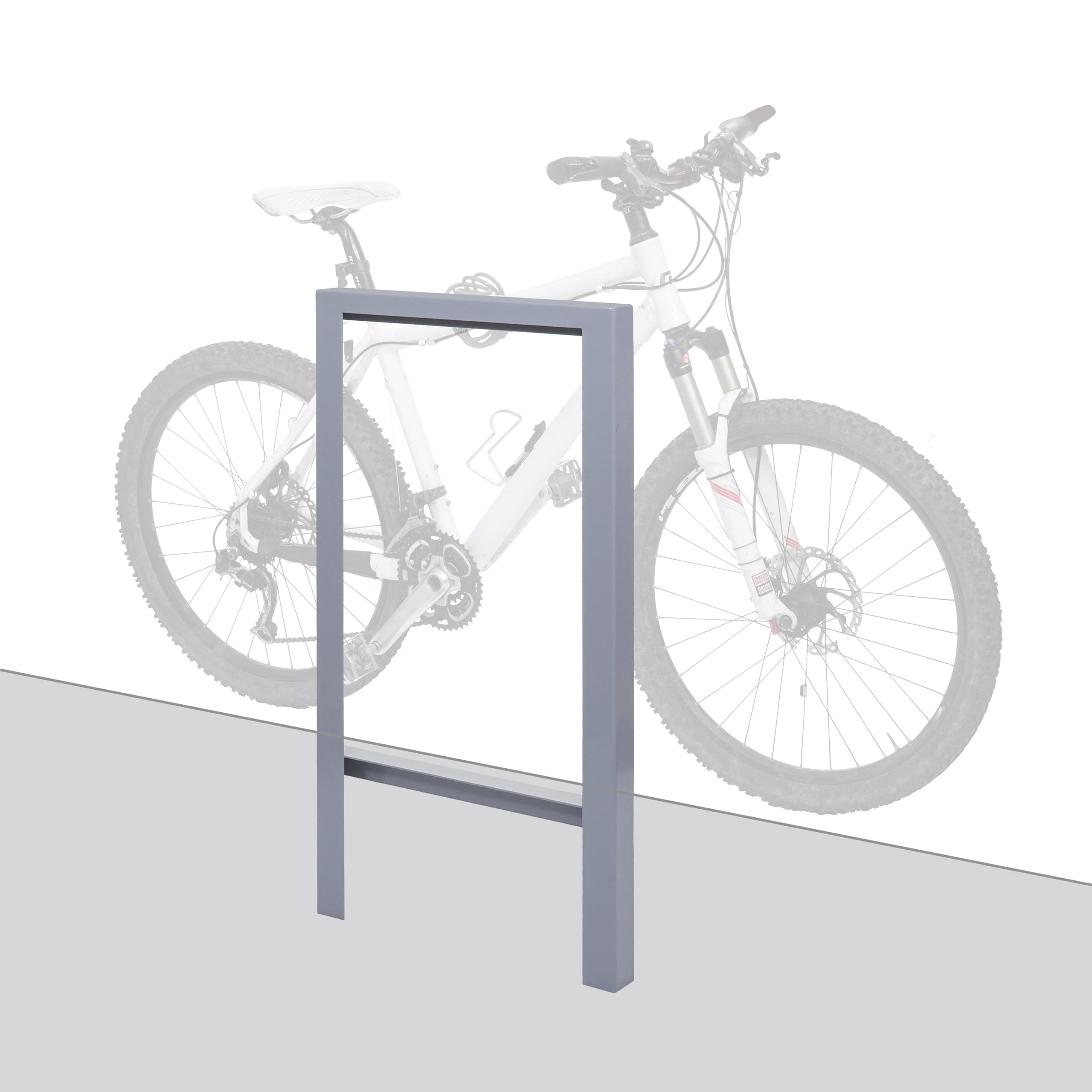 Fahrradb&uuml;gel MCW-J74 Fahrradst&auml;nder Anlehnb&uuml;gel, verzinkter Karbonstahl Outdoor-pulverbeschichtet 115x60x6cm ~ grau 
