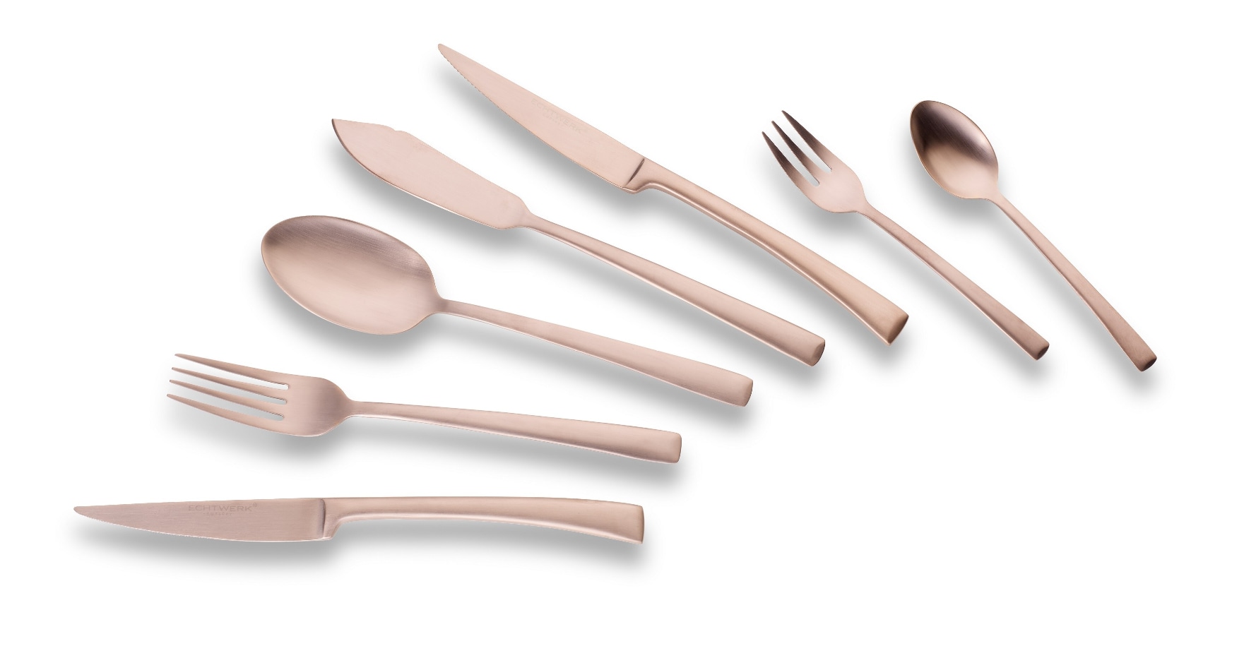 Echtwerk Tafelbesteck Avelino aus hochwertigem Edelstahl, 42-teilig, Bronze-Edition, F&uuml;r bis zu 6 Personen 