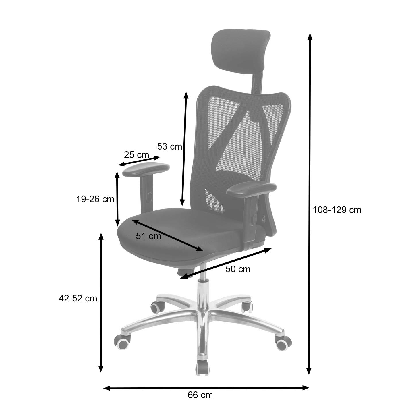 Bürostuhl MCW-J86, Schreibtischstuhl, ergonomisch, verstellbare 
