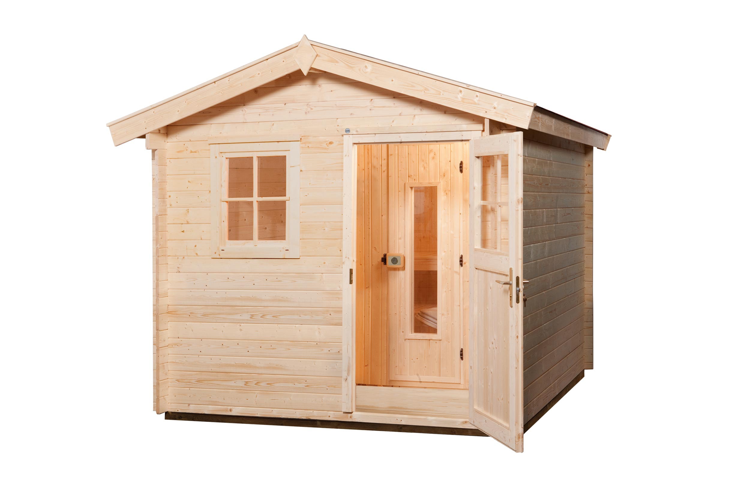 weka Saunahaus MIKKELI Sparset 7,5 kW OS inkl. digitaler Steuerung, natur 