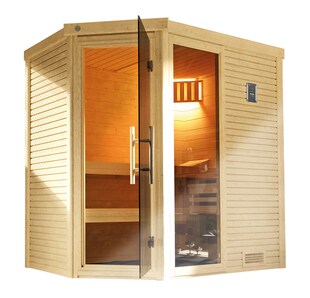 weka Design-Sauna CUBILIS Gr. 2 Sparset 7,5 kW OS inkl. digitaler Steuerung, Glastür und Fenster 