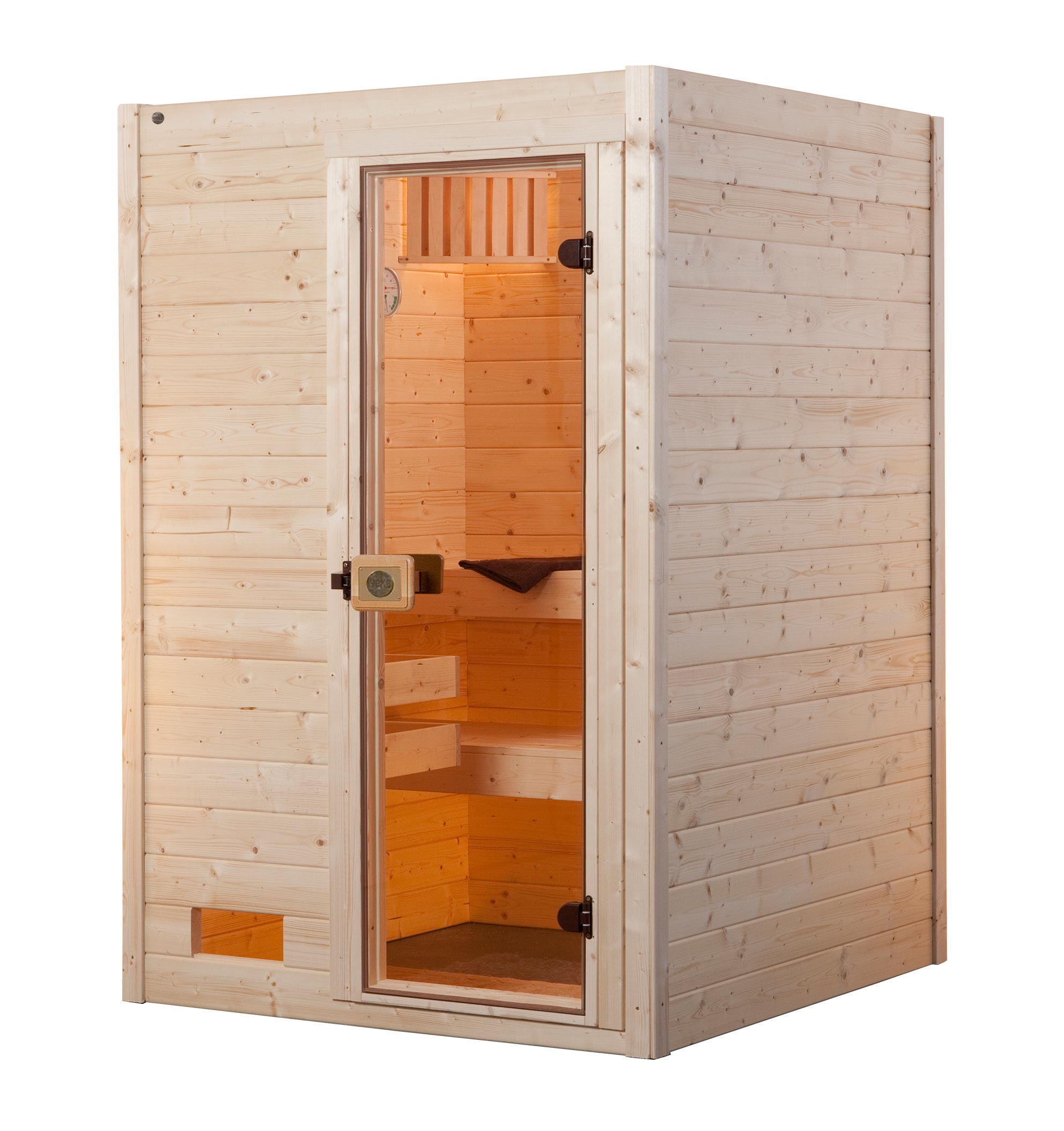 weka Massivholz-Sauna VALIDA  Gr. 1 Sparset 4,5 kW OS inkl. digitaler Steuerung, Glast&uuml;r 