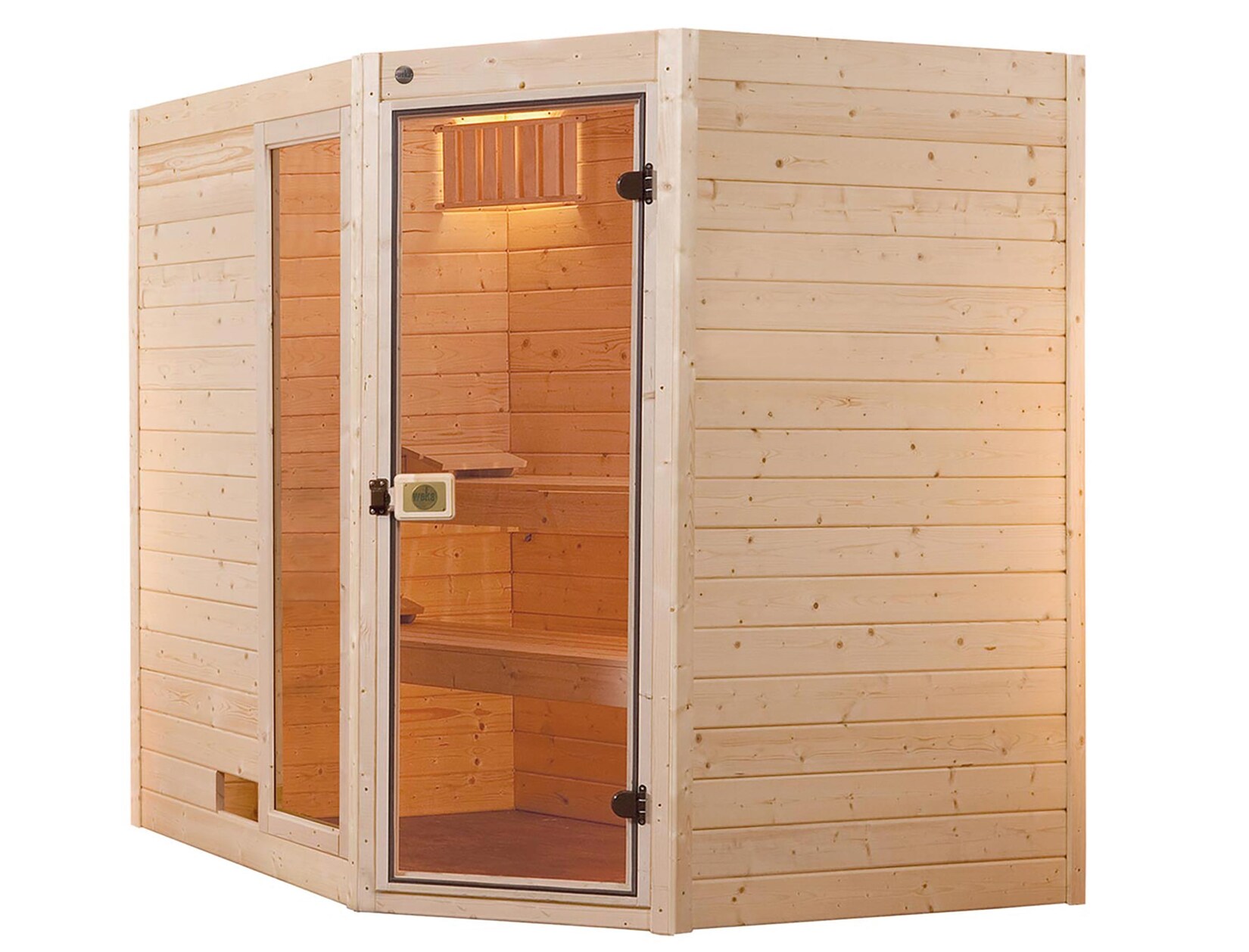 weka Massivholz-Sauna VALIDA Gr. 4 Sparset 9,0 kW K inkl. integrierter Steuerung, Glastür und Fenster