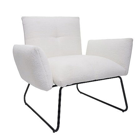 Lounge-Sessel MCW-K34, Cocktailsessel Sessel, Bouclé Stoff/Textil ~ weiß  bei Marktkauf online bestellen