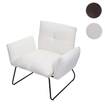 Stoff/Textil online ~ Marktkauf Cocktailsessel Lounge-Sessel bestellen MCW-K34, Bouclé weiß bei Sessel,