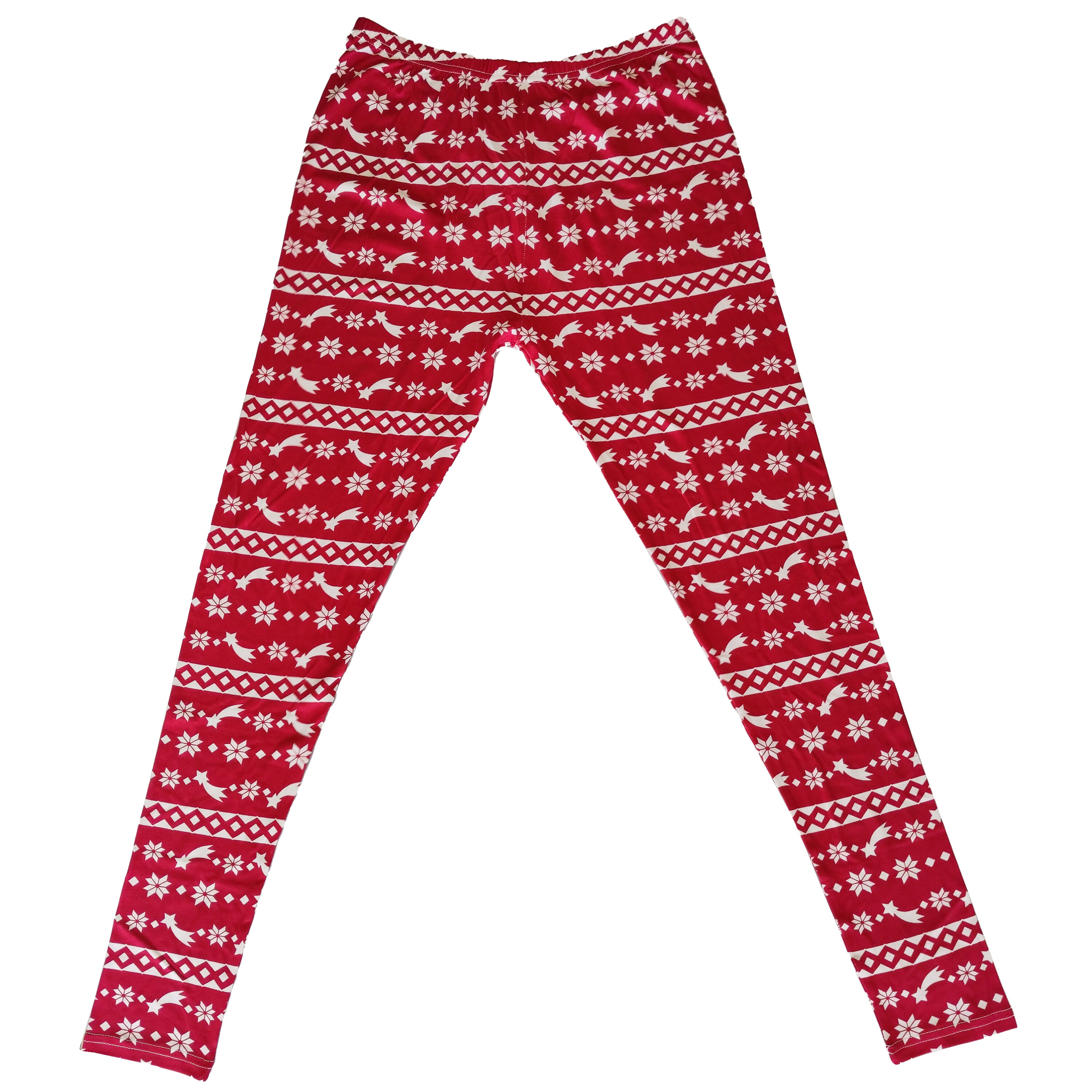 Damen Weihnachtsleggings - rot Gr. S/M - Bild 1