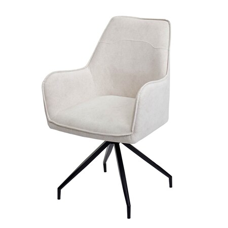 ~ Esszimmerstuhl Stuhl bei bestellen Marktkauf Polsterstuhl Stoff/Textil MCW-K15, online creme-beige Metall Küchenstuhl mit Armlehne,