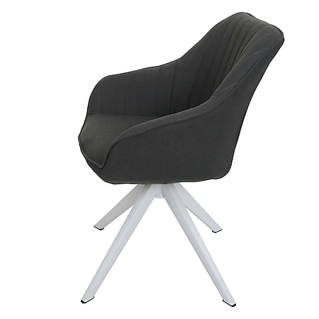 Esszimmerstuhl MCW-K27, Küchenstuhl Stuhl mit Armlehne, drehbar  Stoff/Textil ~ dunkelgrau bei Marktkauf online bestellen